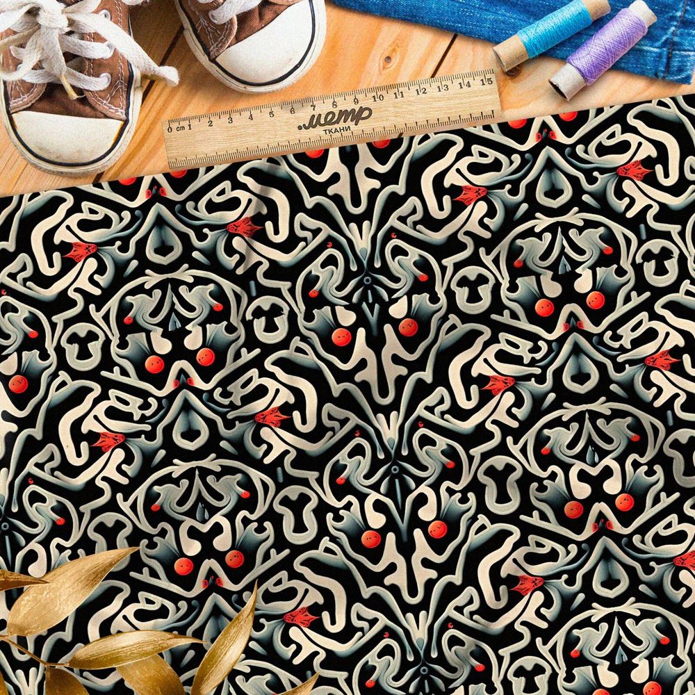 Ткань блэкаут  каллиграфия
