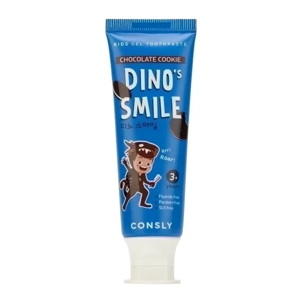 CNS KIDS Паста зубная гелевая детская Dino's Smile с ксилитом и вкусом шоколадного печенья, 60г Cons