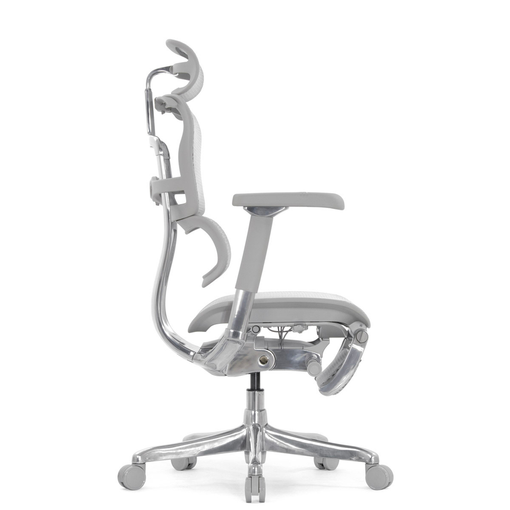 Кресло FALTO Ergohuman Luxury 2 с подножкой ( серый каркас /сетка светлаяT-168-B2 Natural)