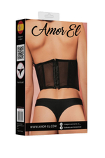 Полупрозрачный корсет с открытой чашкой (Размер: M) (Цвет: черный)