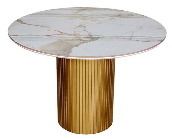 Стол DUBAI 120 Calacata gold gloss / gold slats