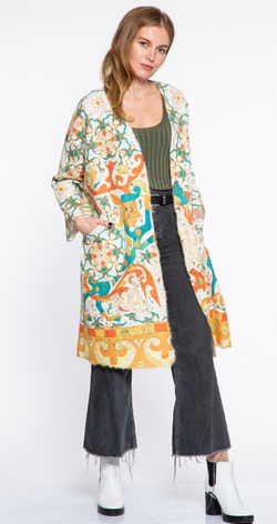 Кардиган "Скифский шик", по мотивам древнего войлочного ковра Пазырыкской культуры восточных скифов, более 2000 тыс. лет