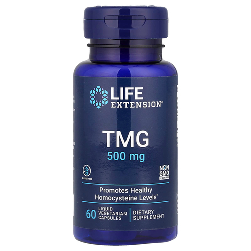 Life Extension, ТМГ, 500 мг, 60 вегетарианских капсул с жидкостью