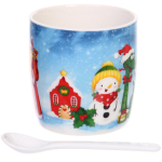 Кружка керамическая 200мл «Славный удав у ёлки» с ложкой в подарочной коробке