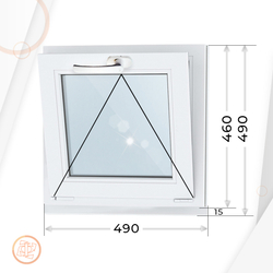 Пластиковое окно 460 х 490 фрамуга (форточка) ТермА Эко