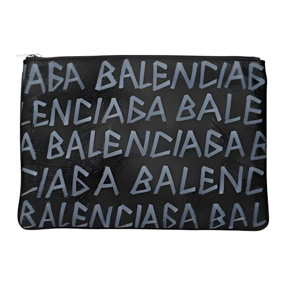 Balenciaga Leather Clutch Medium Unisex Black