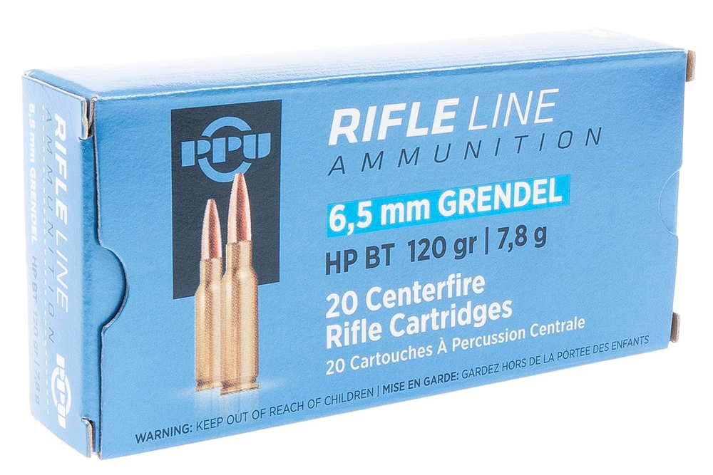 Патрон .6,5mm Grendel PPU HP BT 7,8гр.