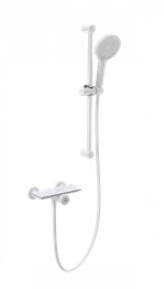 Смеситель для душа с гарнитуром WONZON & WOGHAND ClickPlate, Белый матовый (WW-B2052-A-MW)