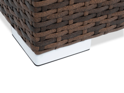 "Лунго" кашпо для цветов большое плетеное из искусственного ротанга, цвет бежевый