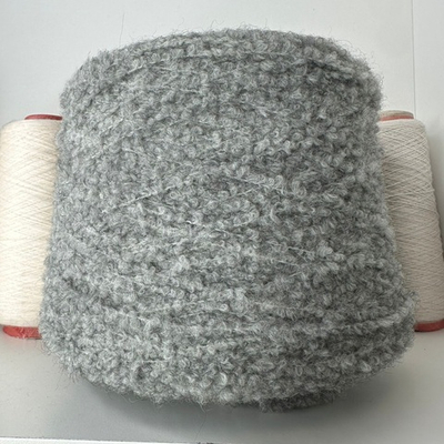 SPUMA - Pecci Filati; 22% альпака, 39% меринос, 25% акрил, 14% п/а; букле; 260м/100гр; col. 802, цвет: светло-серый,