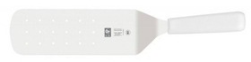 Лопатка 37,5 см. изогнутая раб.часть 19,5*7,5 см. нерж. перфор. с пластик. руч белая Icel
