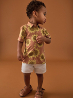 Рубашка с коротким рукавом для мальчика Next AB6-467, Светло-коричневый