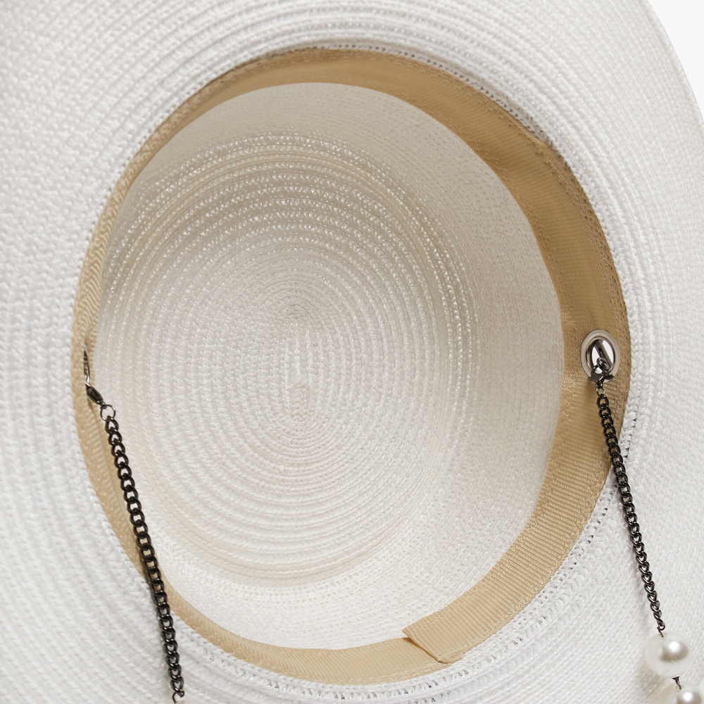 Шляпа женская с бусинами MINAKU цвет молочный 9186872