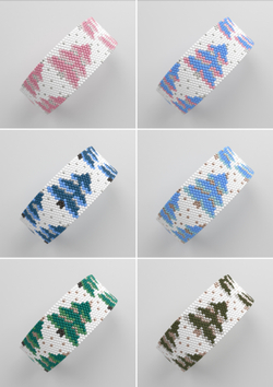 Схема PEYOTE, Схема браслета мозаичное плетение, узор из Miyuki Delica 11/0, файл PDF, №453