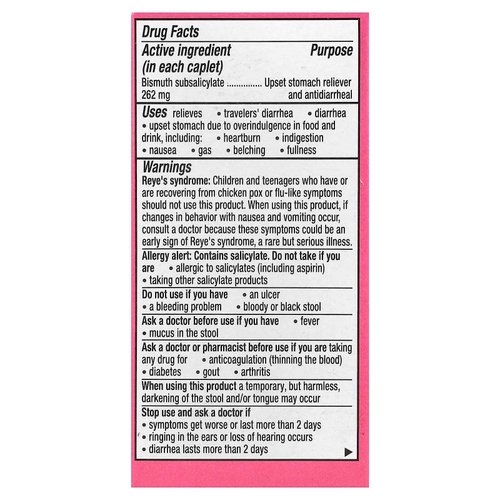 Pepto Bismol, субсалицилат висмута, 40 капсул (131 мг в 1 капсуле)