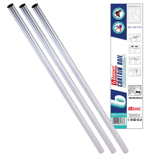 Карниз для ванной П-образный 90х90х90 см. Besser BS 0477H