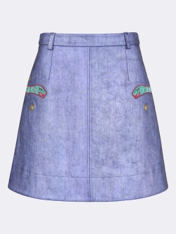 Юбка мини из денима с вышивкой OLA OLA