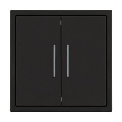 Механизм звонкового выключателя двухклавишный LED SWT-NOBE-MKR2-SFPL-L-BK (230V, 10A) (Arlight, Черный оникс) 061742(1)