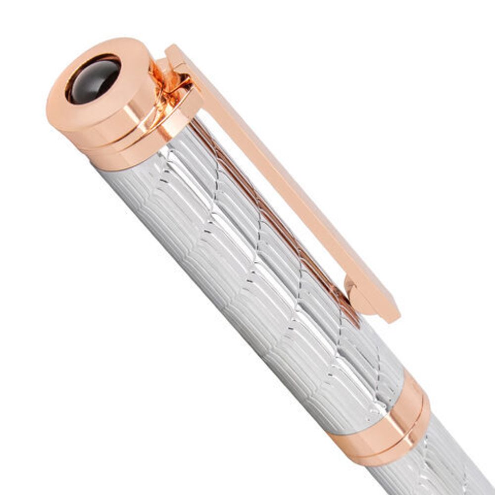 Ручка подарочная шариковая GALANT "ESQUISSE", корпус серебристый, детали розовое золото, узел 0,7 мм, синяя, 143511