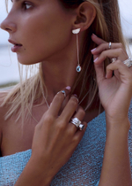 Серьги-трансформеры «Невесомость» с голубым топазом