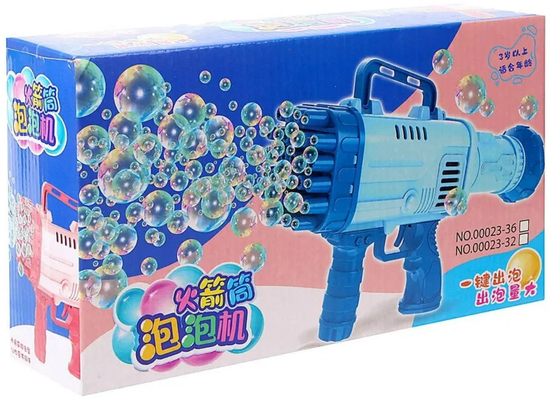 Пулемет-генератор Базука для создания мыльных пузырей синий/розовый в ассорт.