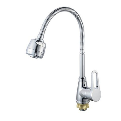 Смеситель для кухни, РМС, Export, гибк излив, с картриджем, хром, SL141-016F