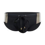 Черные мужские плавки с двухцветными вставками по бокам (Размер: XL) (Цвет: черный)