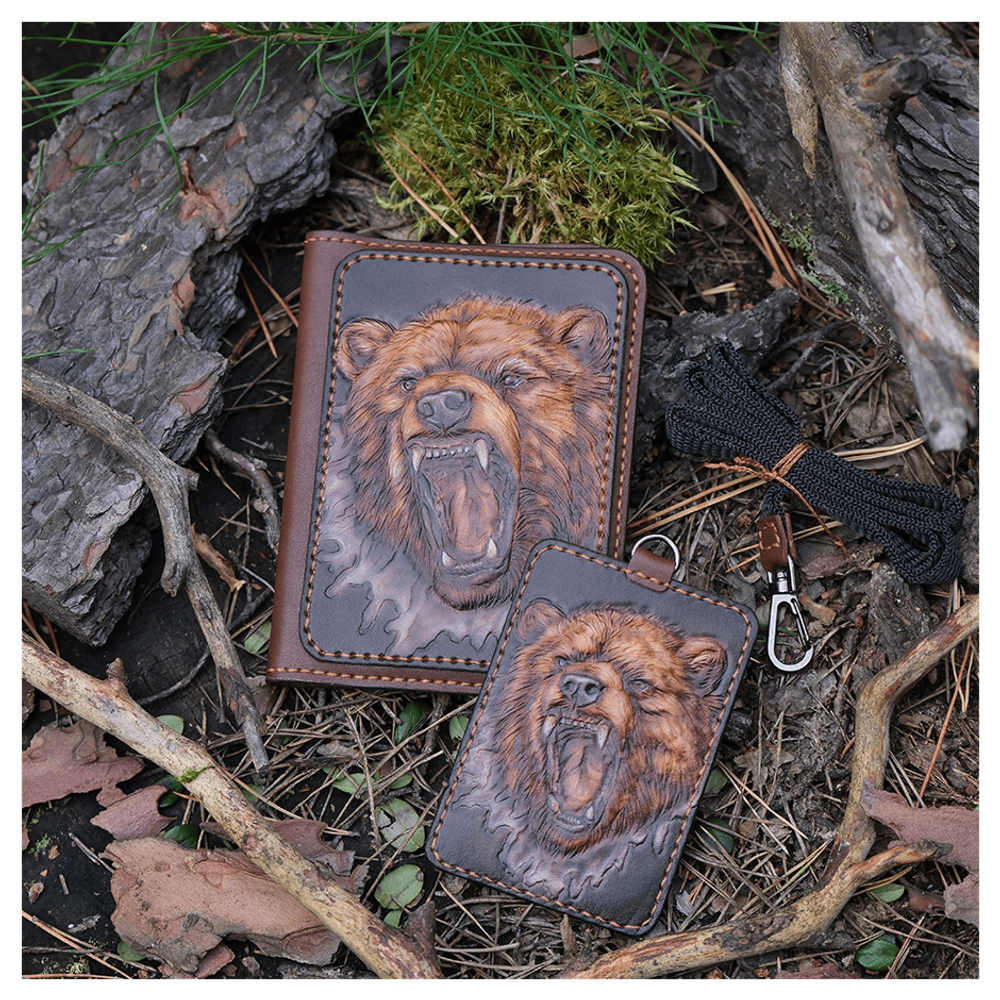 Кожаная обложка для военного билета и картхолдер «Страж - Боевое Сердце»