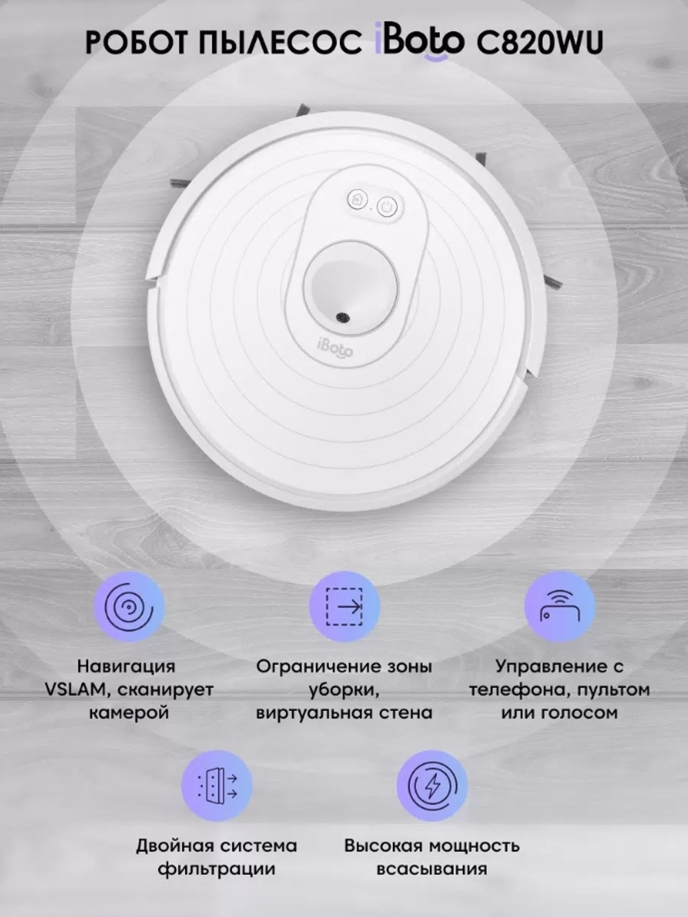 Робот-пылесос iBoto Smart С820WU Aqua белые