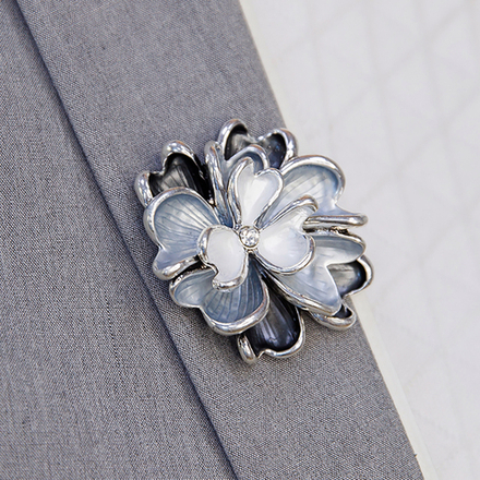 Брошь Shadore Цветок XZ1153.2 BW/S