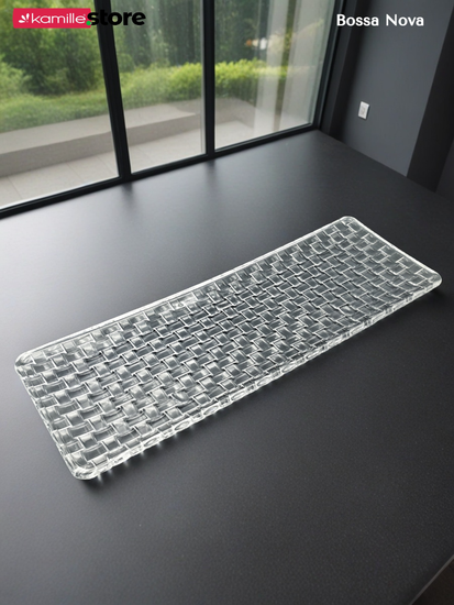 Блюдо прямоугольное 42х15 см стекло плетеная серия, Bossa Nova