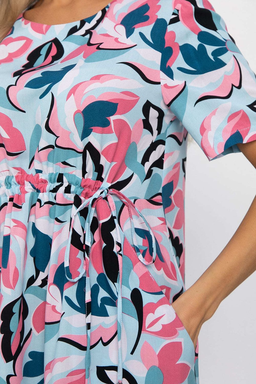 Платье Цветы лета (голубо-розовое) П13784-18М LT Collection (Акция)