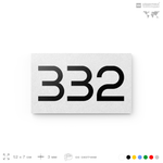 Номер на дверь 332, табличка на дверь для офиса, квартиры, кабинета, аудитории, склада, белая 120х70 мм, Айдентика Технолоджи