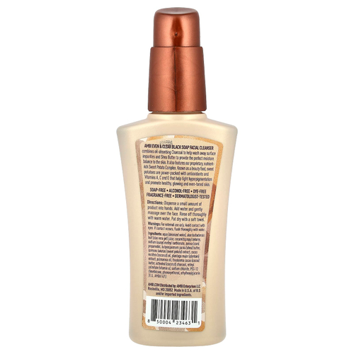 AMBI, Even & Clear®, очищающее средство для лица с черным мылом, без отдушек, 103 мл (3,5 жидк. Унции)