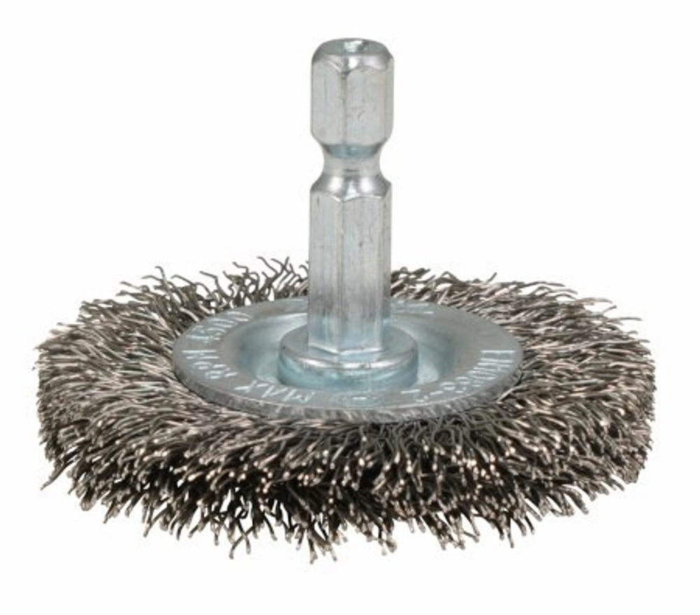 Щетка проволочная дисковая (d50 мм, толщ. проволоки 0.3 мм, гофрированная, нержавеющая сталь, 1/4") Makita D-76613