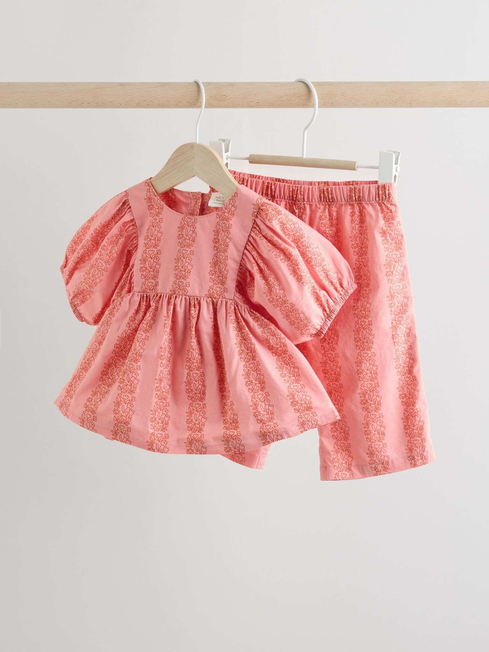 Блузка и брюки в комплекте для малышей Next AA8-193, Темно-розовый