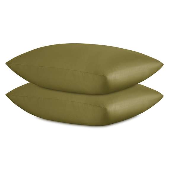 Набор наволочек из премиального сатина оливкового цвета из коллекции essential, 50х70 см