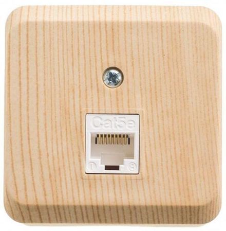 Розетка компьютерная ОП Этюд RJ45 кат.5E сосна SE KOMA-001D