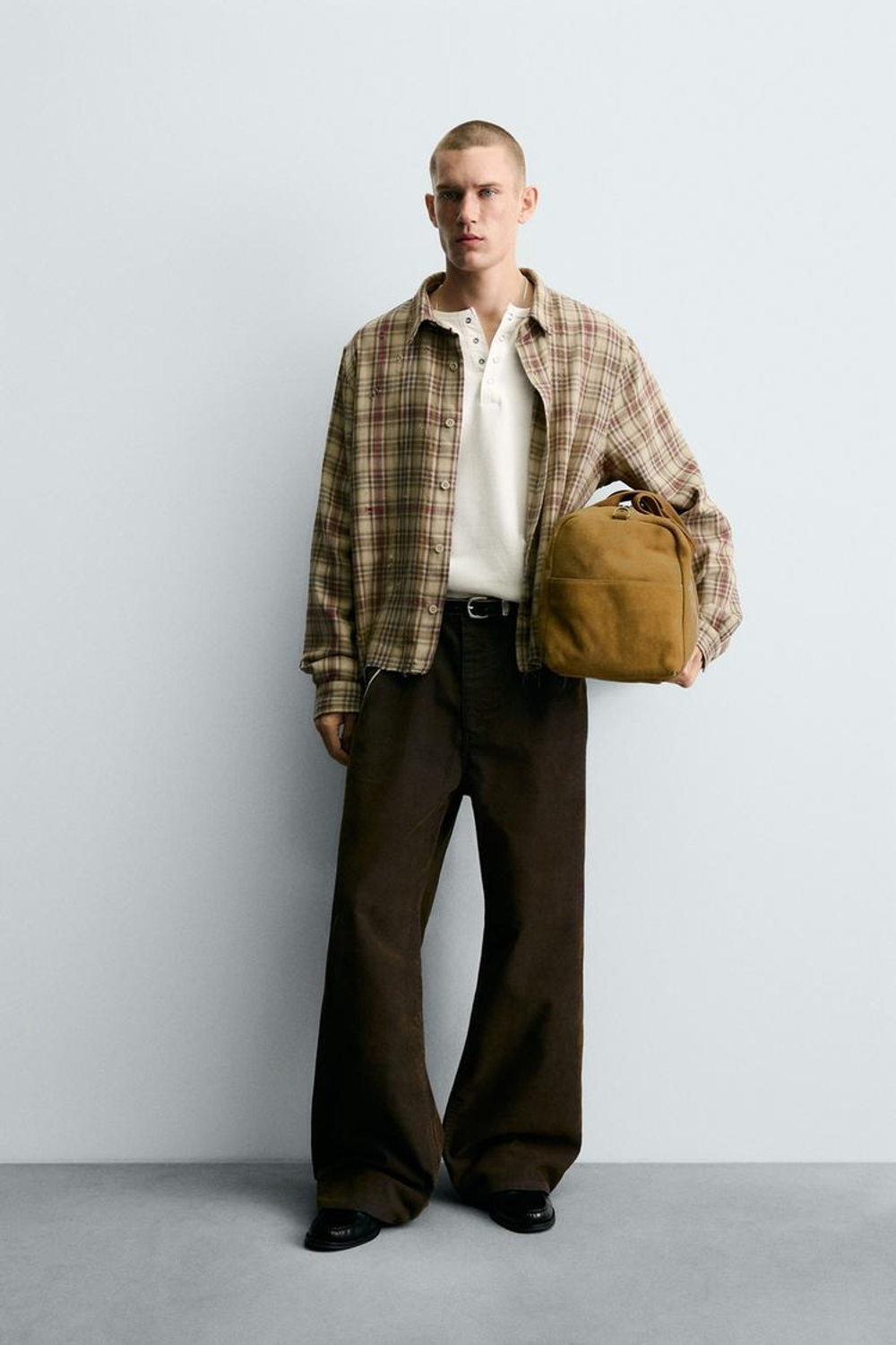 ZARA РУБАШКА В КЛЕТКУ, ЖЕЛТЫЙ