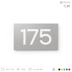 Номер на дверь 175, табличка на дверь для офиса, квартиры, кабинета, аудитории, склада, серый 120х70 мм, Айдентика Технолоджи