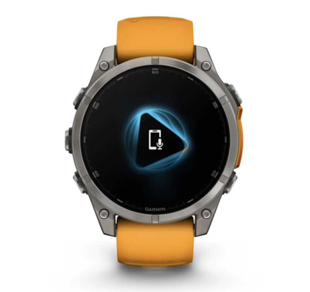 Смарт-часы Garmin fenix 8 - 47 мм, AMOLED Sapphire, Titanium, светло-серый корпус и оранжевый ремешок