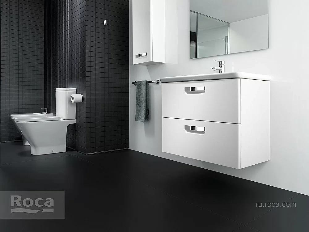 Тумба с раковиной Roca The Gap Original ZRU9302877 80 белый глянец