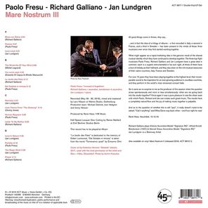 Paolo Fresu, Richard Galliano, Jan Lundgren / Mare Nostrum III (2LP)