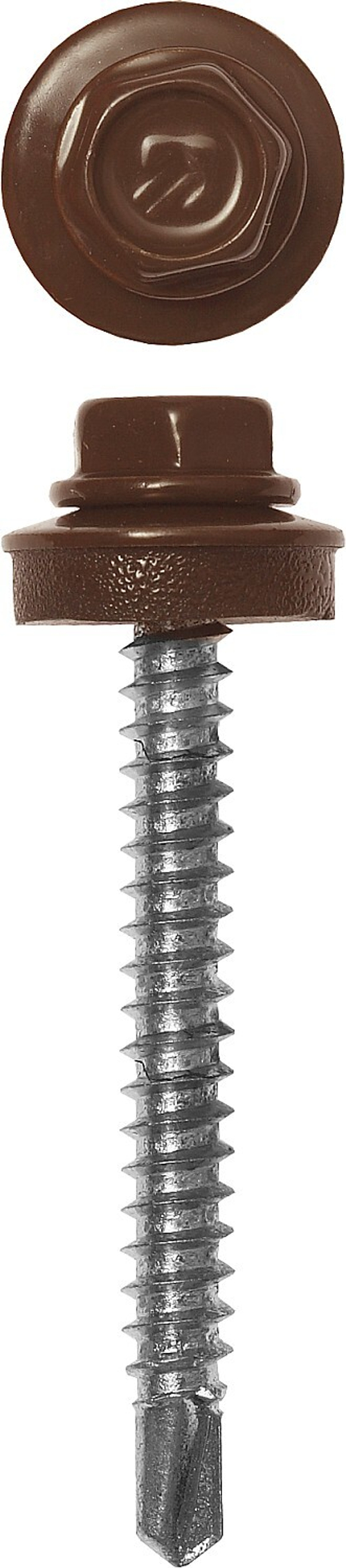 Саморезы СКД кровельные, RAL 8017 шоколадно-коричневый, 35 х 4.8 мм, 380 шт, для деревянной обрешетки, ЗУБР Профессионал