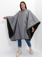 Универсальное утепленное одеяло-пончо 5 в 1 (одеяло, пончо, спальный мешок, коврик, подушка) на меху из натуральной овечьей шерсти