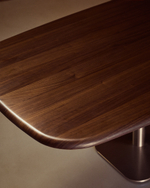 Стол Melvar из орехового шпона с основанием из матовой нержавеющей стали 220 x 110