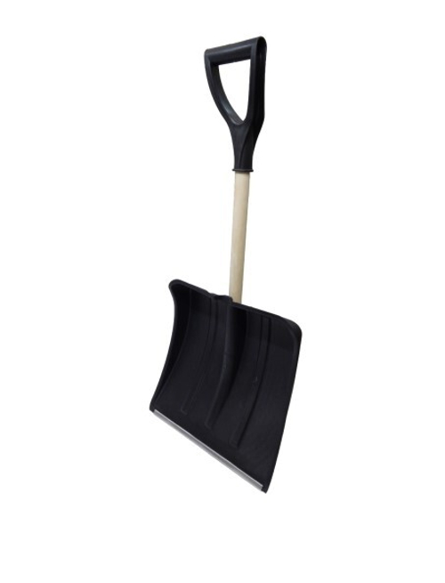 Лопата для снега  Авто  с металл. планкой ручка-черенок дерев. (38*38) (BlagPlast)