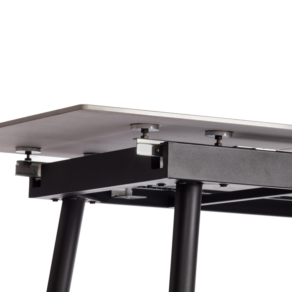 Стол обеденный Balmoral/Балморал столешница керамика (глянцевая) / опоры металл, серый/чёрный, (120+40)x80x75(+1) см