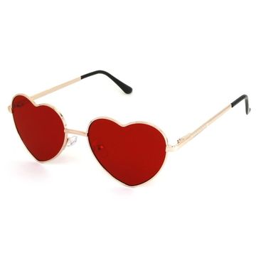 Очки "Сердце" красные (1007)