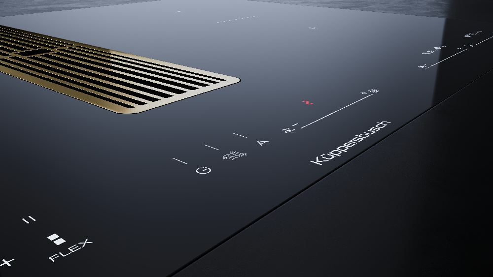 Индукционная варочная панель с вытяжкой Kuppersbusch KMI 8590.0 SR Gold